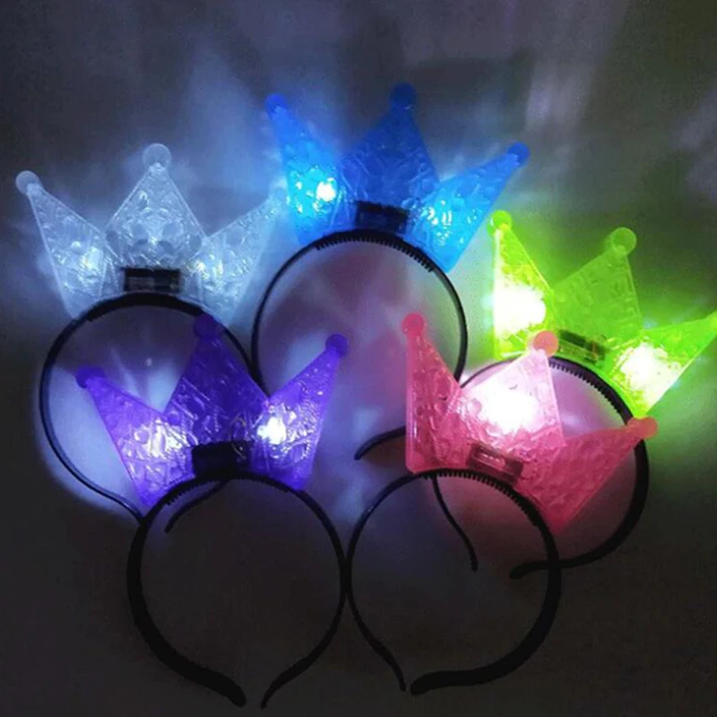 Halloween Decor LED/Flashing/Glow Headband Women Girls Crown Light Up Hairbands Hair Accessories Glow Party Supplies Led Party