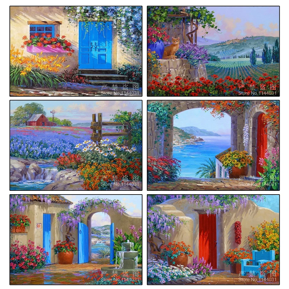 

DIY 5D Diamond Painting Flower Garden Lodge Diamond Mosaic Full Painting Cross Stitch Kits Home Decoration Diamond Embroidery