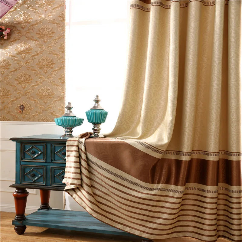 4 colors strips horizontal blackout window curtains for living room kitchen high quality decorative curtains for bedroom office