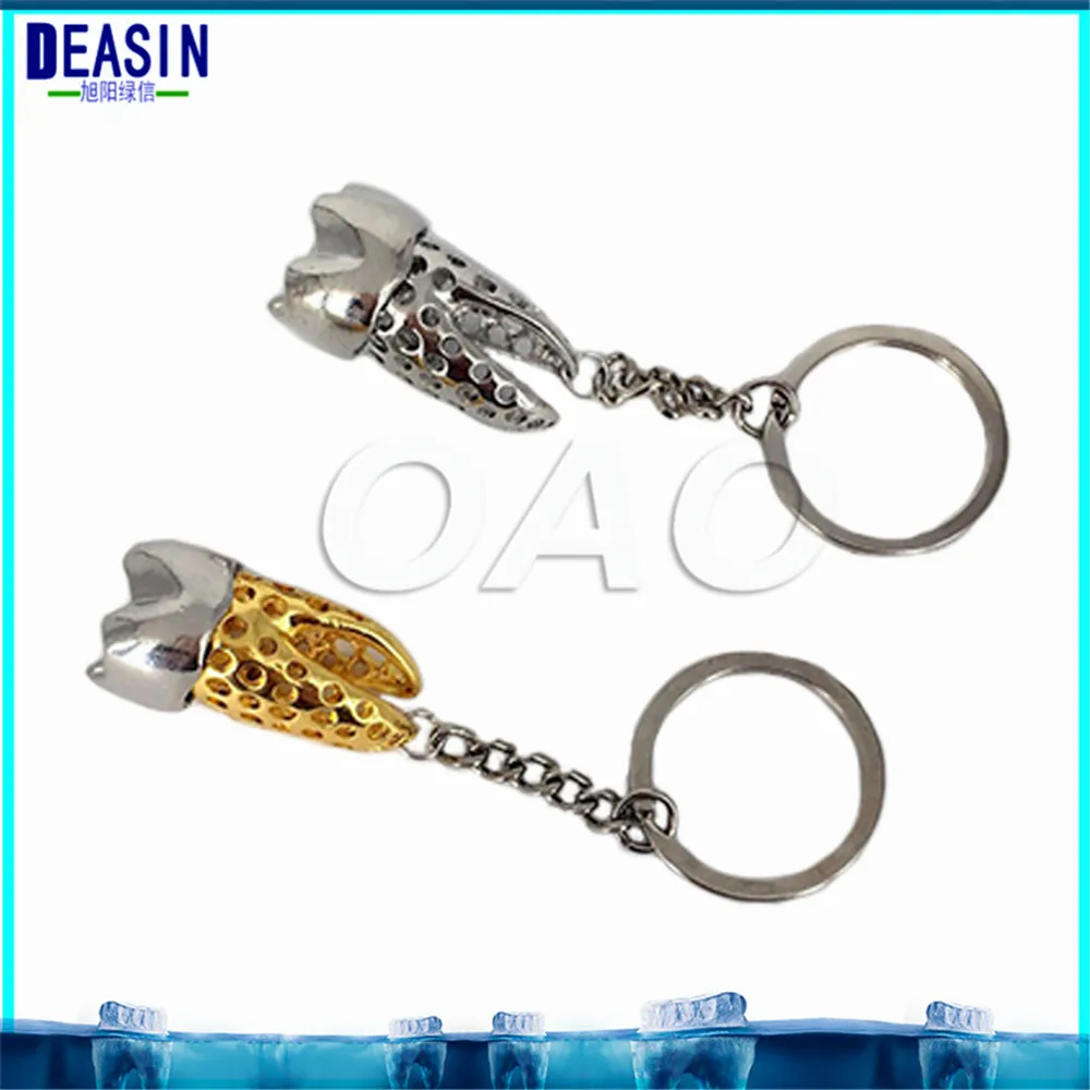 Teeth Keychain Dentist Decoration Key Chains Stainless Steel Tooth Model Shape Dental Clinic Small Gift