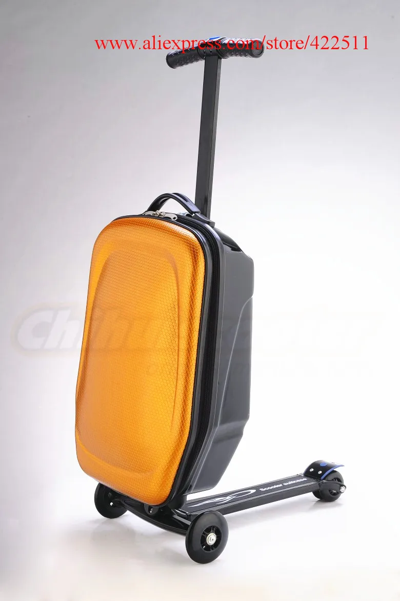 Scooter Luggage Suitcase with Colorful PC Box, Travel Trolley, 21\