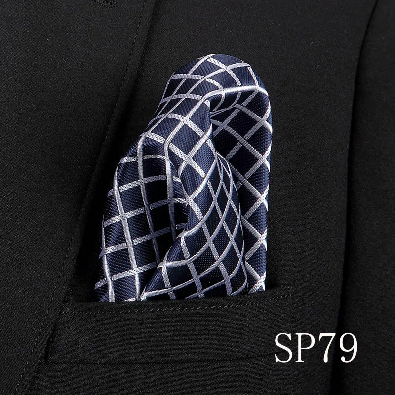 Vangise Mens Pocket Squares Dot Pattern Blue Handkerchief Fashion Hanky For Men Business Suit Accessories 22cm*22cm