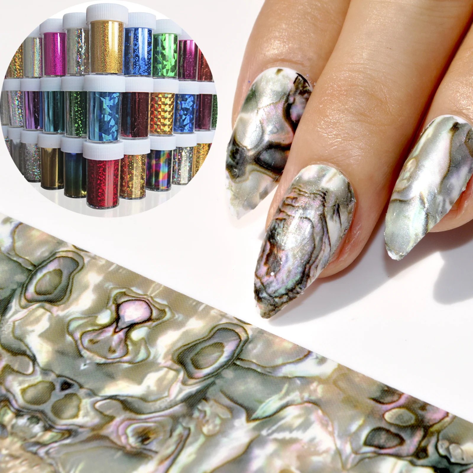 Classic Nail Foil Green Cat Eyes Blue Red Glue Transfer Nail Art Foil Sticker Star Nail Decoration Glass Broken 1 meter