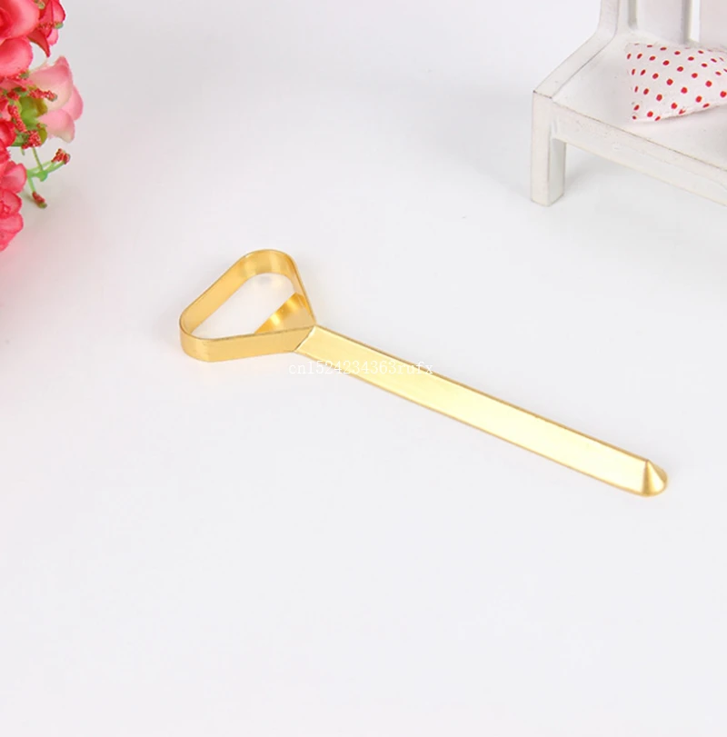 100pcs Brass Bottle Openers Golden Color Beer Bottle Opener Household Wine Opener Golden Beer Openers