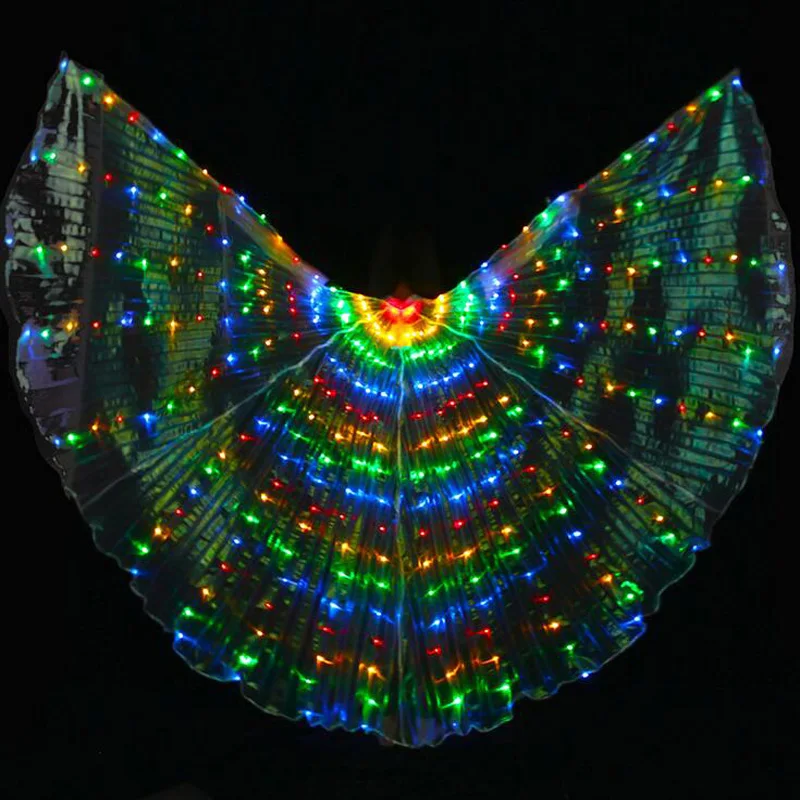 

New 2022 Adult Oriental Dancing LED Isis Wings Colorful Sexy Stage Performance Props LED Wings Belly Dance 300 Lamp Beads