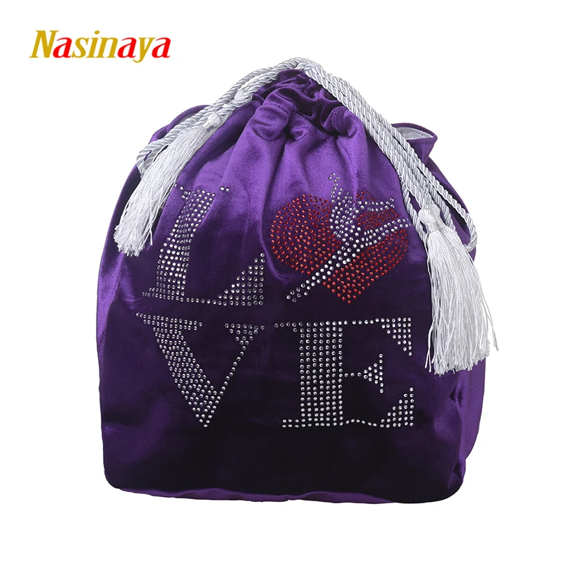 24 Color Rhythmic Gymnastics Ball Bag Rg Professional Protective Rhinestone Gym Girls Letter Velvet Fabric Accessories