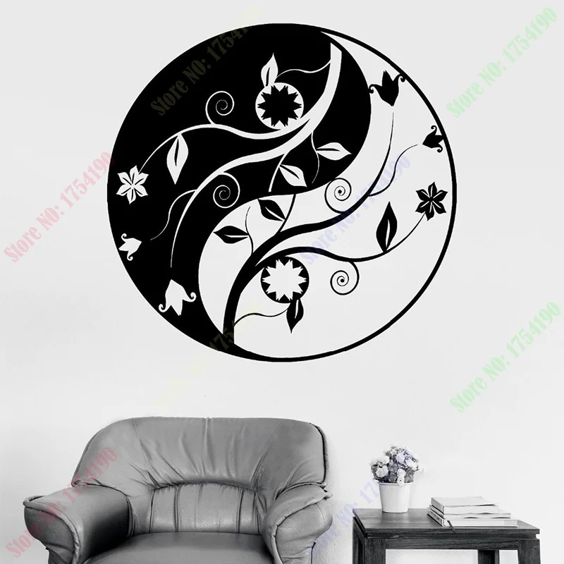

Buddha Yin Yang Mandala Om Chakra Zen Lotus Vinyl Sticker home decor wall stickers