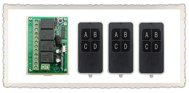 

JRLKEJEE New DC12V 4CH RF Wireless Remote Control System teleswitch 3 transmitter and 1 receiver universal gate remote control