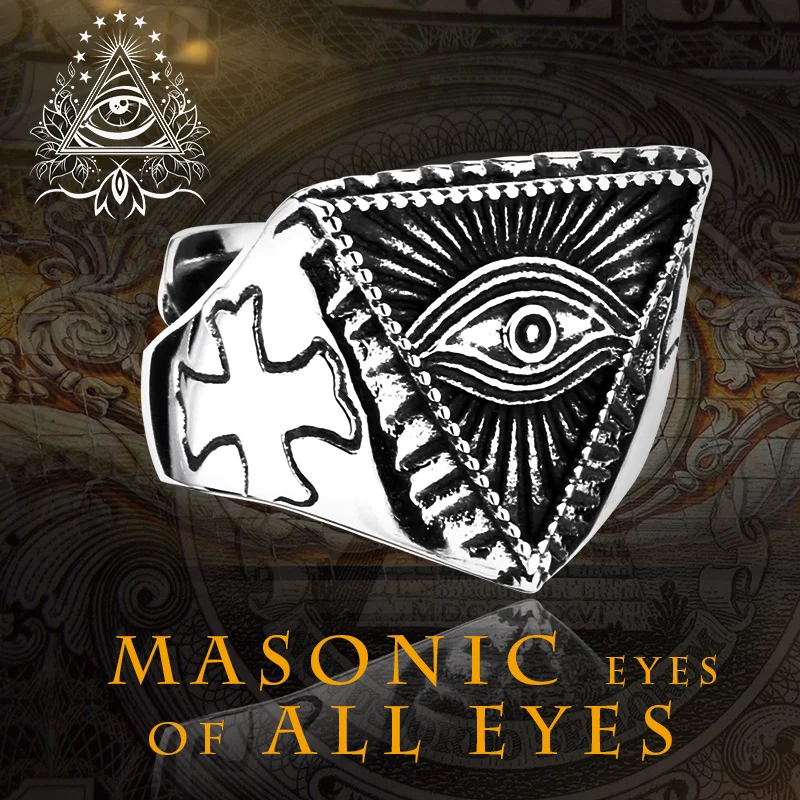 Beier new store 316L Stainless Steel ring top quality New Eye of Providence All-seeing Eye  Cool Movie Ring jewelry LLBR8-176R