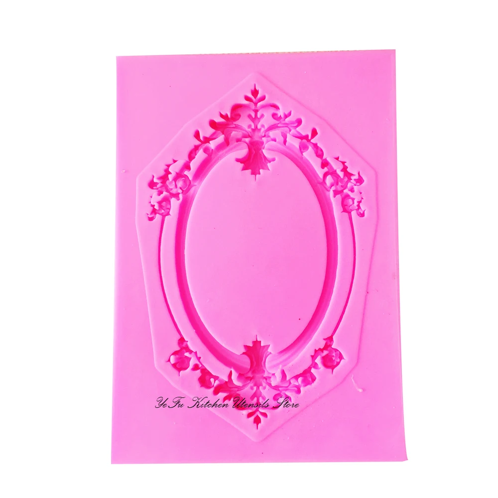 Picture Frame silicone molds fondant lace mold cake decorating tools chocolate stencil gumpaste mould T1020