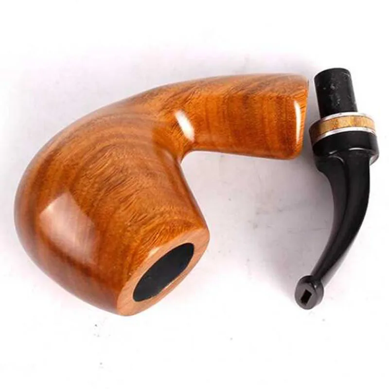 Ebenholz Langlebig WoodenMen Rauchen Rohr Mode Klassische Natur Gebogen Holz Rohre Zubehör Set 9mm Filter Mühle Tools