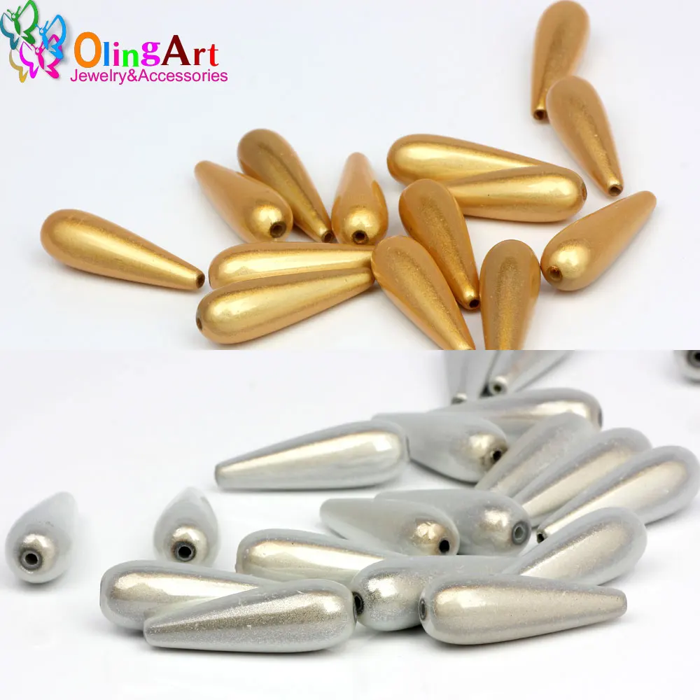 OlingArt 30mm 12pcs/Lot Gold Silver Color 3D Illusion Miracle Acrylic Spacer Bead Bubblegum Fantasy DIY Bracelet  Jewelry Making