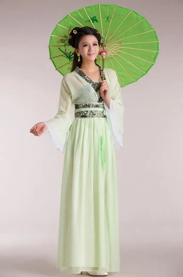 2018 new ancient chinese costume women folk dance costume for woman hanfu women new year Fan clothing costumes