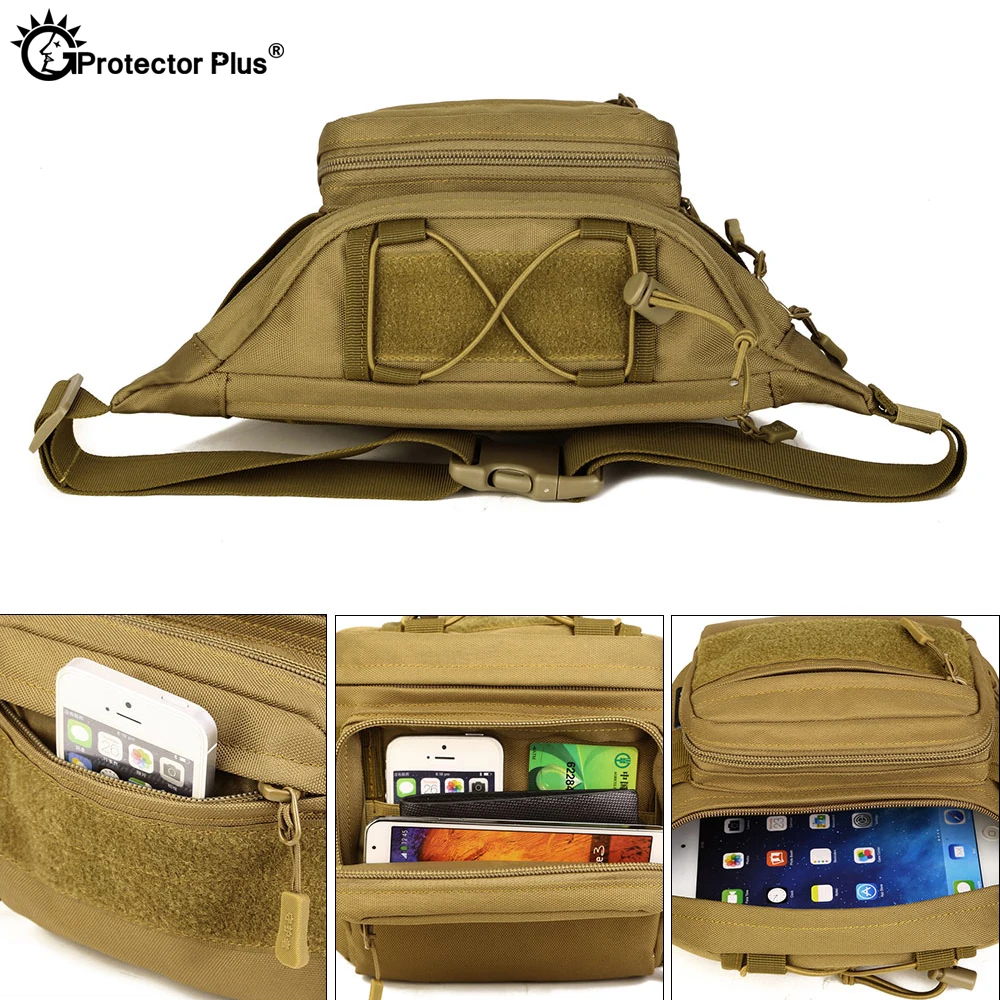 PROTECTOR PLUS Outdoor Tactical Multifunction Waist Pack Civilian Combat Camping Sport Hunting Bag Waterproof Athletic Chest bag