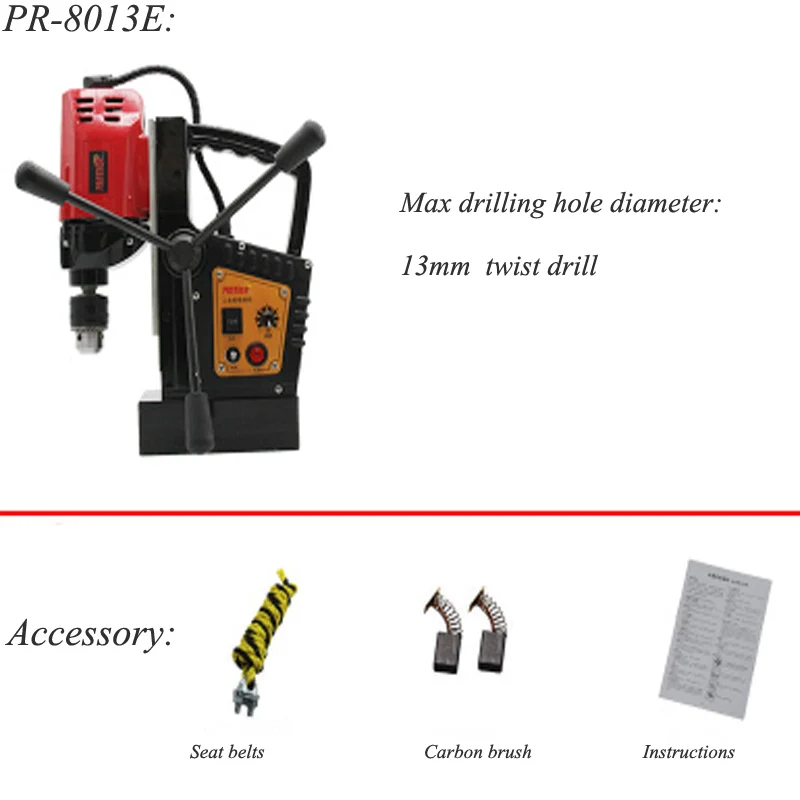 Multi-function Magnetic Drill Positive And Negative Magnetic Seat Drill Tapping Machine Iron Drilling Machine PR-8013E