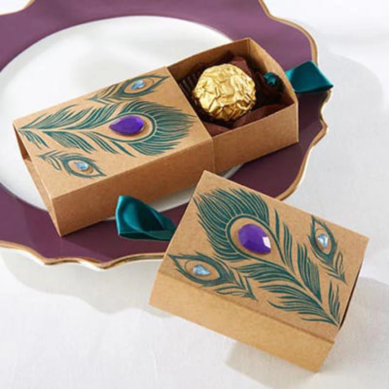 

50pcs/lot Cute Kraft Paper Matchbox Favor Gift Box Wedding Party Favour Gift Candy Boxes Paper Gift Box Bags Supply