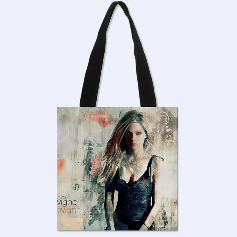 Custom Avril printing shoulder bag canvas tote bag shopping travel book handbag custom logo