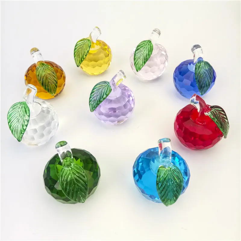 Chandelier Crystal K9 Fruit Apple 60x70MM 1pc Paperweight Souvenir Smoothy Pretty Vegetable Gifts Crafts Home Decoration