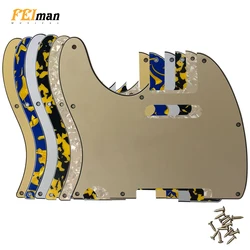 Feiman Gitar Özel Solak Pickguards Amerikan Standart Tele Telecaster Gitar 8 Vida Deliği Gitar Çizik Plaka