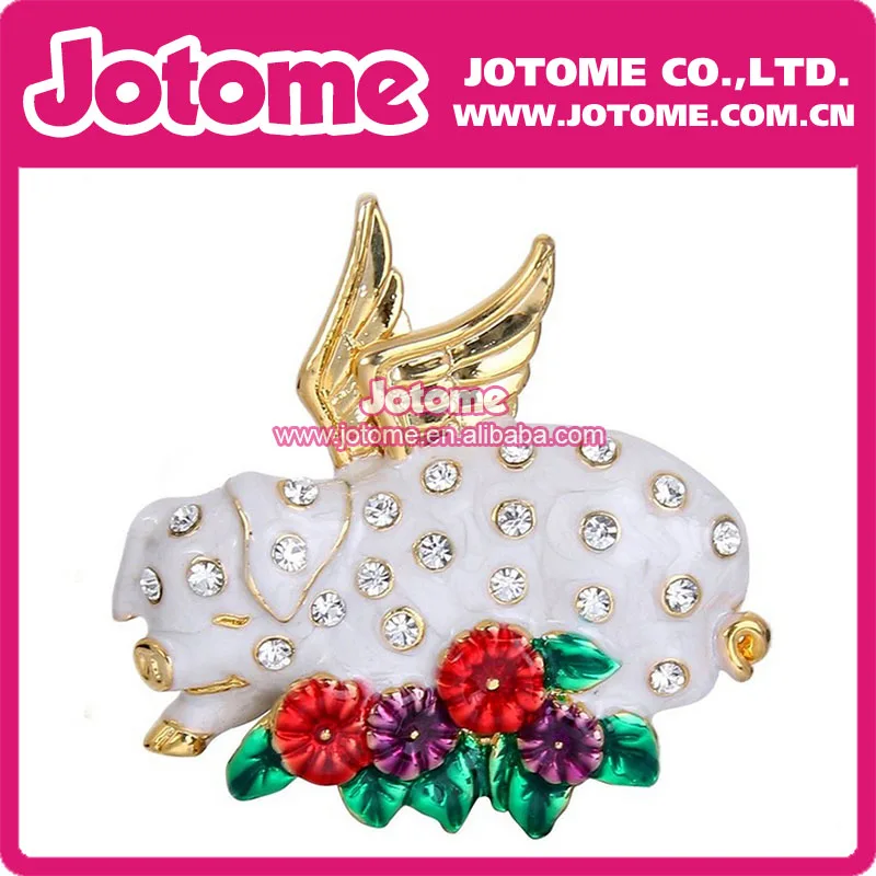 Very Cute Wholesale Fairy Pig with wings Brooch Pin for Jewelry Gift