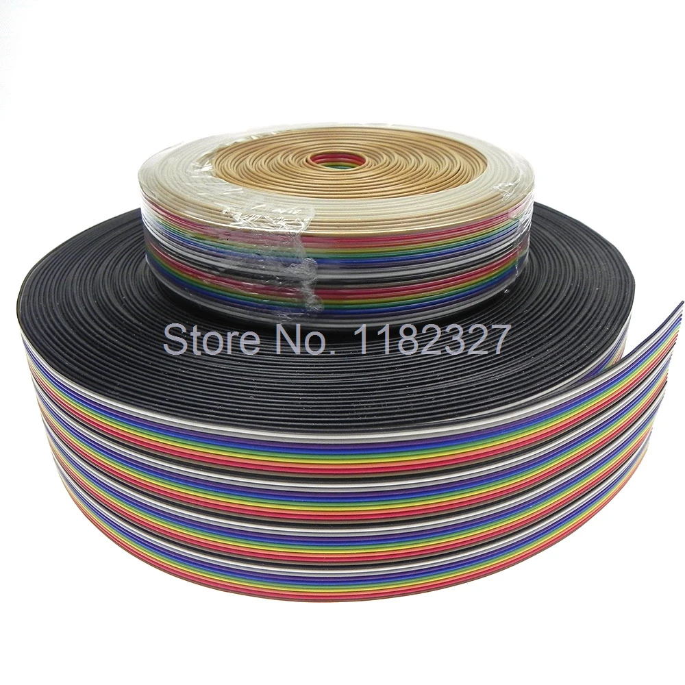 (5 meter/lot) Flat Flex Color Rainbow Ribbon Cable wire 40P Ribbon Cable 1.0 MM Pitch Dupont Line