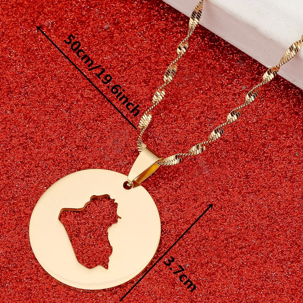 Republic Of Iraq Map Pendant Necklace Gold Color Iraqi Jewelry Map Of Iraq Necklaces