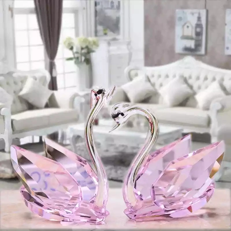 Crystal Swan Creative Wedding Gift for Friends, Friends, Newlyweds, Practical Decoration, Wine Cabinet Home Crafts