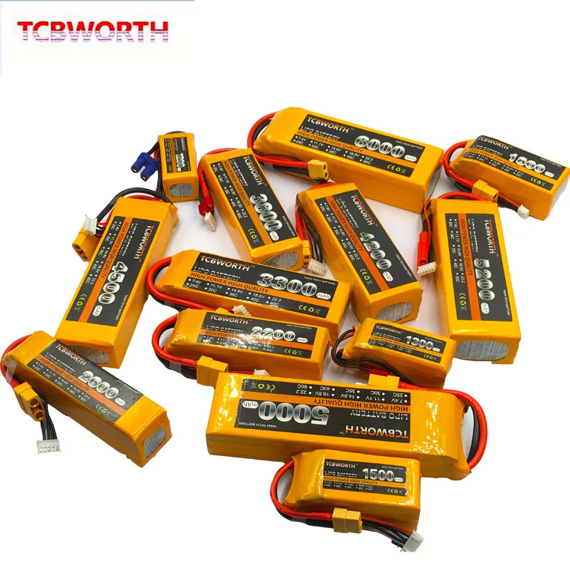 RC LiPo batteria 4S 14.8V 2200 3000 3800 4200 5200 6000mAh 25C 35C 60C litio per RC Aircraft Quadrotor Car Drone Airplane