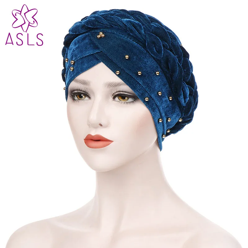 

New Fashion Women turban pearl Hot StyleTurban Cap Chemotherapy Hat Bandana Headscarf Ladies Hair Accessories