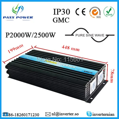 2500w Dc 12v to Ac 220v Inversor de Onda Senoidal Pura Free Shipping