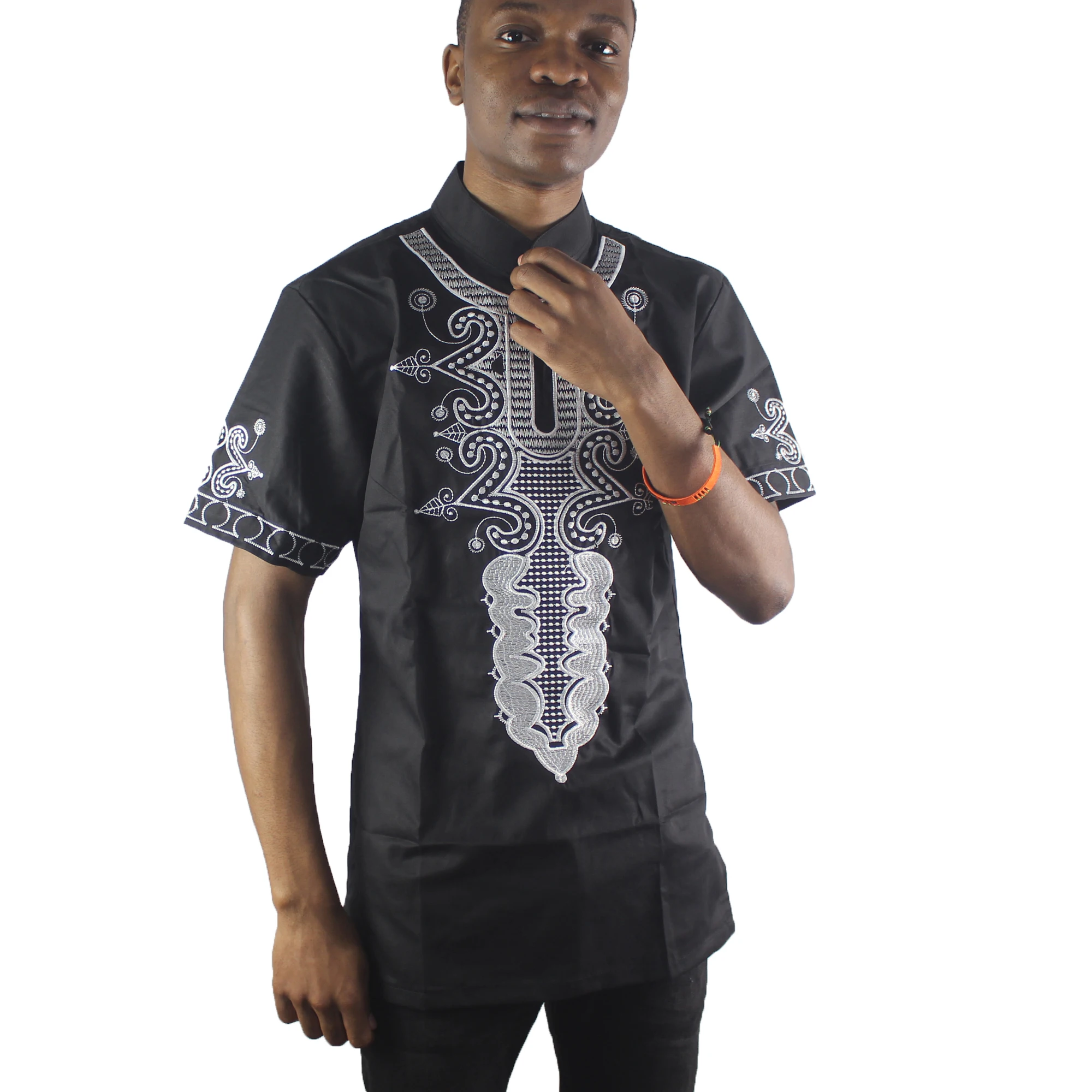 

Black Dashiki Mens Embrodiery fashion t-shirt