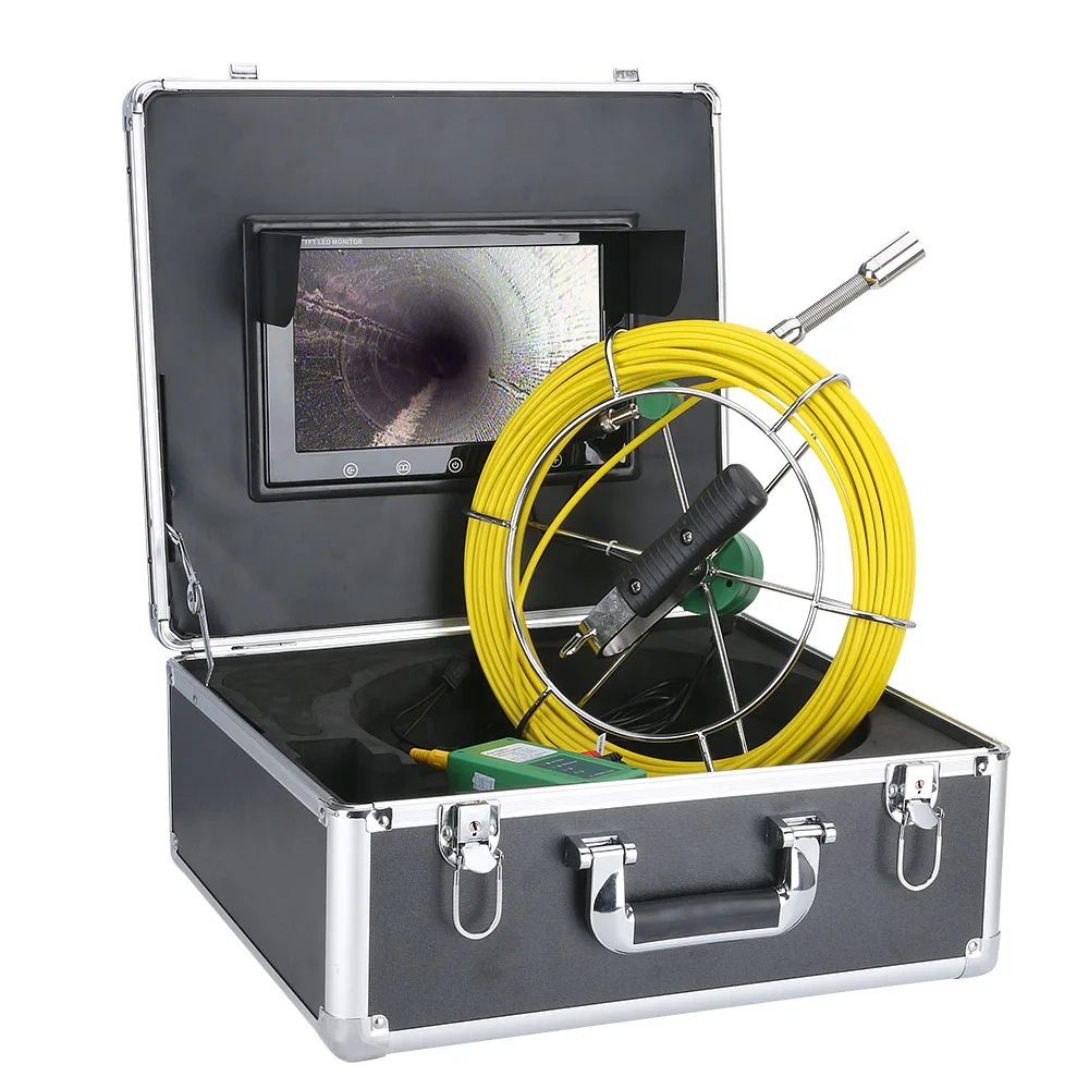 50M 30M 20M 10inch 22MM Pipe Inspection Video Camera IP68 Waterproof Drain Pipe Sewer Inspection Camera System 1000 TVL Camera