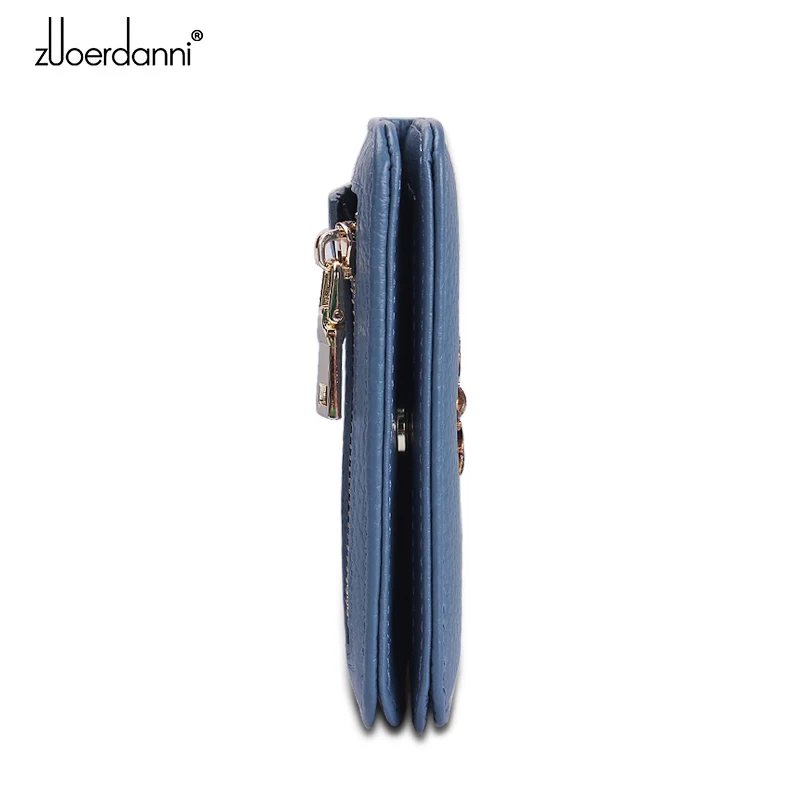 Fashion Lady Zipper Wallet Leather Thin Short Wallets Women Small bee metal Purse Female Mini Retro Purses 2 fold