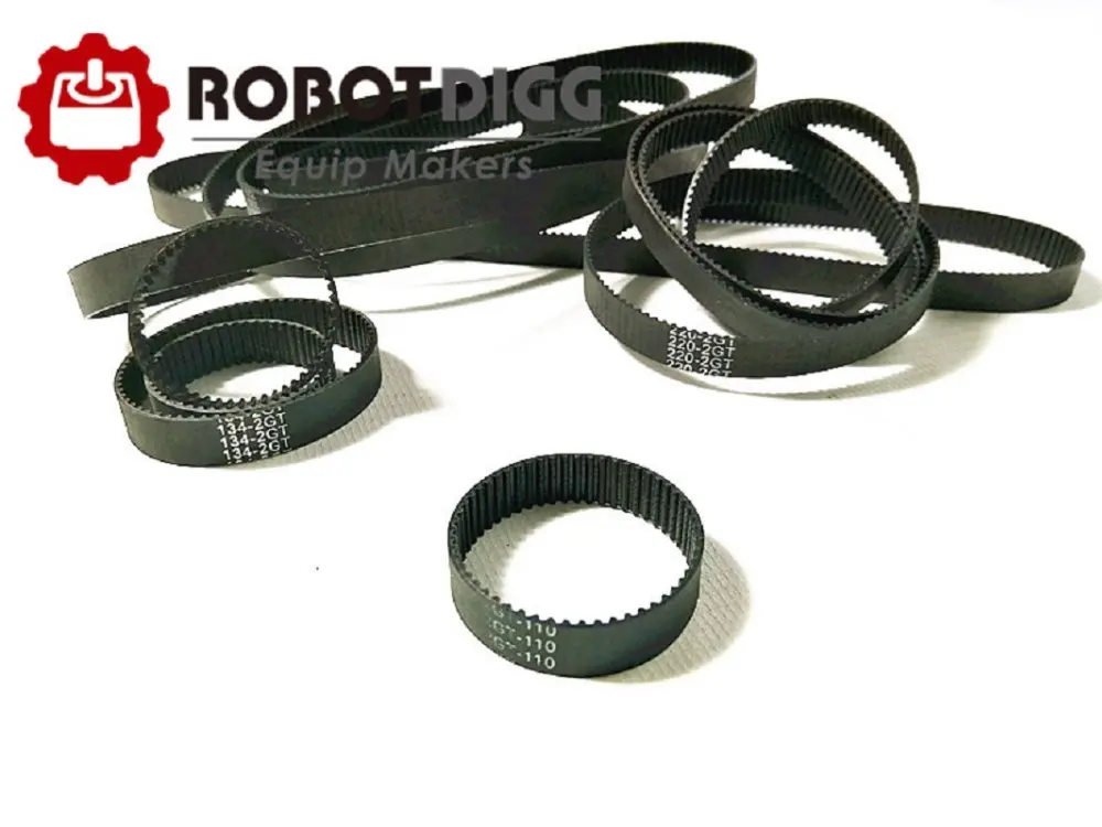 RobotDigg Gratis Pengiriman GT2 Timing Belt Lebar 9Mm Closed-Loop Tak Berujung 102Mm Panjang