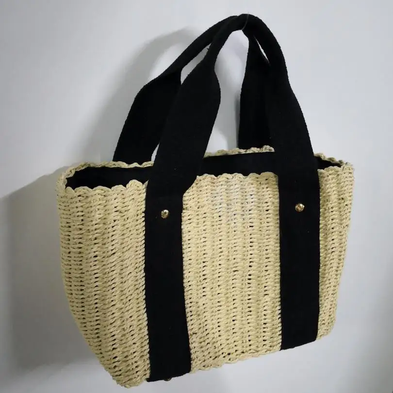 

30x18CM Straw Woven Handbag Shoulder Bag Summer Romantic Basket Bag A2941