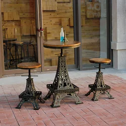 Restore ancient ways, wrought iron do old Paris Eiffel Tower lift the bar tables and chairs