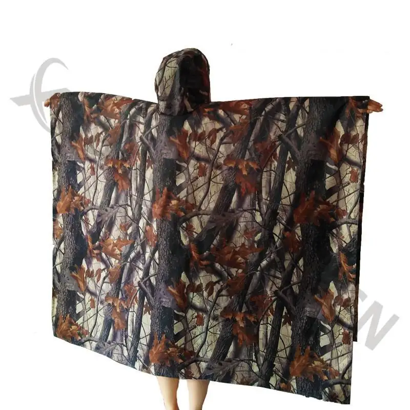 3in1 Outdoor Military Travel Camouflage Poncho Backpack Rain Cover wear Waterproof Mat Awning Hunting Camping Hike mats