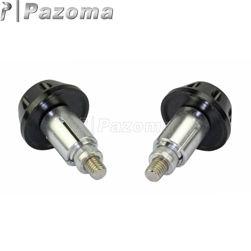 Pazoma Black 2 Pcs Motorcycle Supermoto Handle Bar Ends Left & Right Hand Grips 7/8