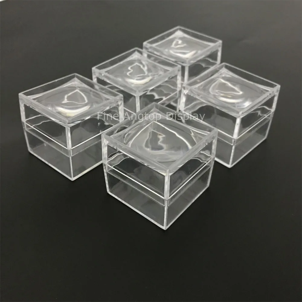 Caja de exhibición de joyería de plástico transparente con aumento, muestra de insectos