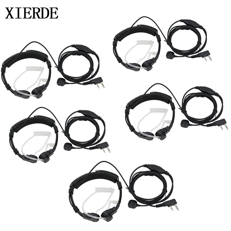 

5 pcs Air Conduit Walkie Talkie Headphone Headset TK Finger PTT Throat Control Earphone for Bao Feng / TYT 9007