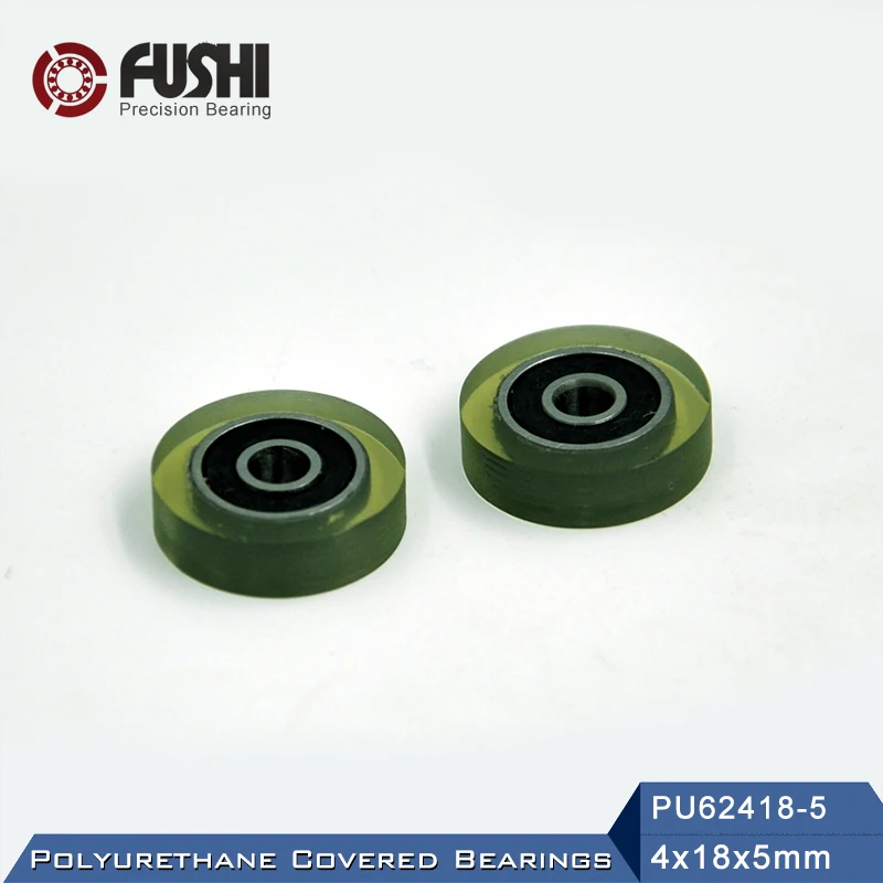 

PU 624 Polyurethane Covered Bearing 4*18*5 mm ( 4 Pcs ) Shaft 4mm PU62418-5 Urethane Cover PU624 Bearings