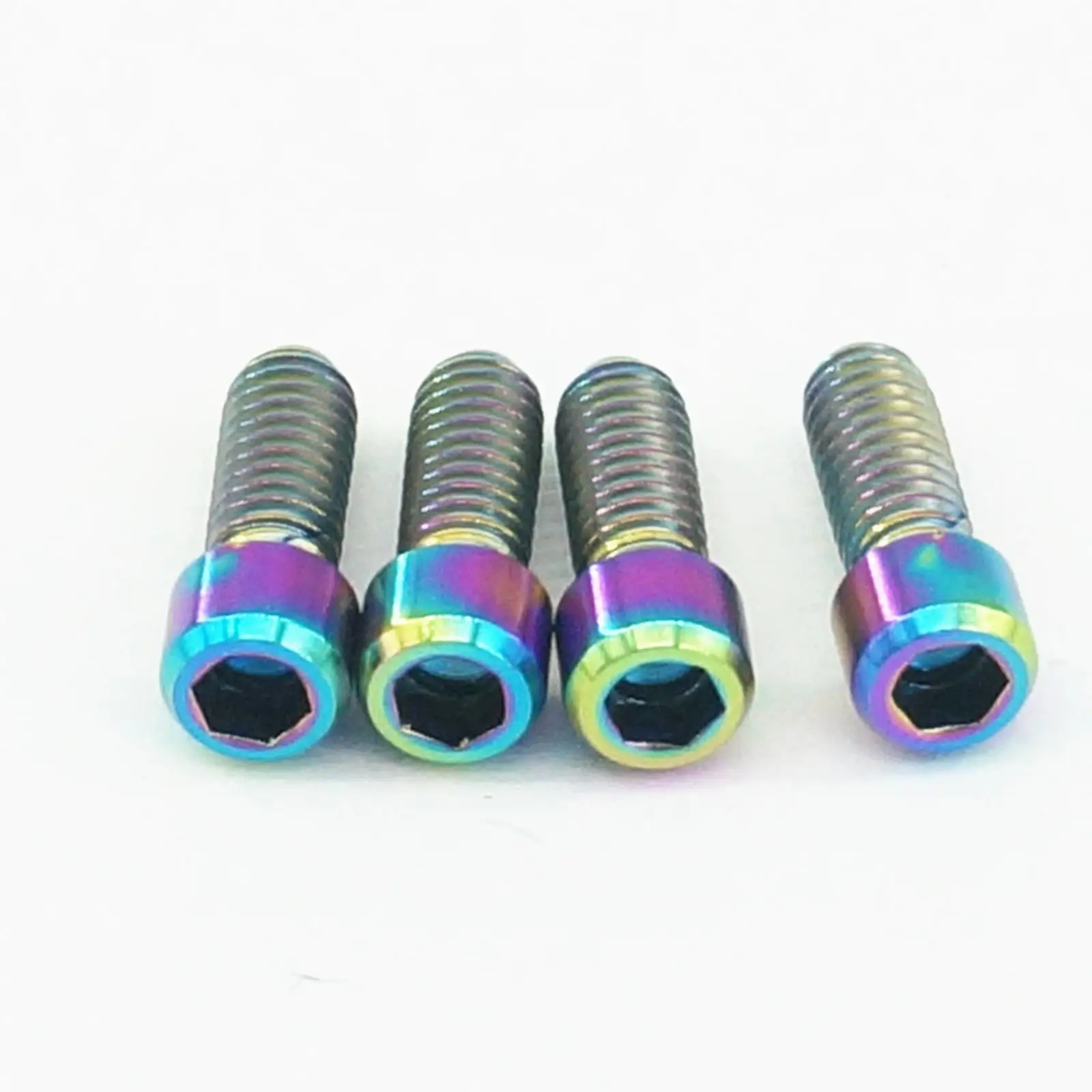 4 PCS M4x10mm Rainbow GR5 Titanium Bolts Screws For Bike Derailleur