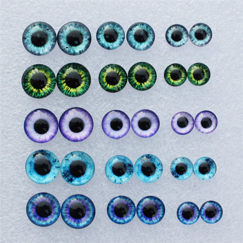 

Onebeading Mixed With 8mm 10mm And 12mm Round Paris Toys Dolls Eyes Glass Cabochon Flatback Photo DIY Accessories 30pcs K06024