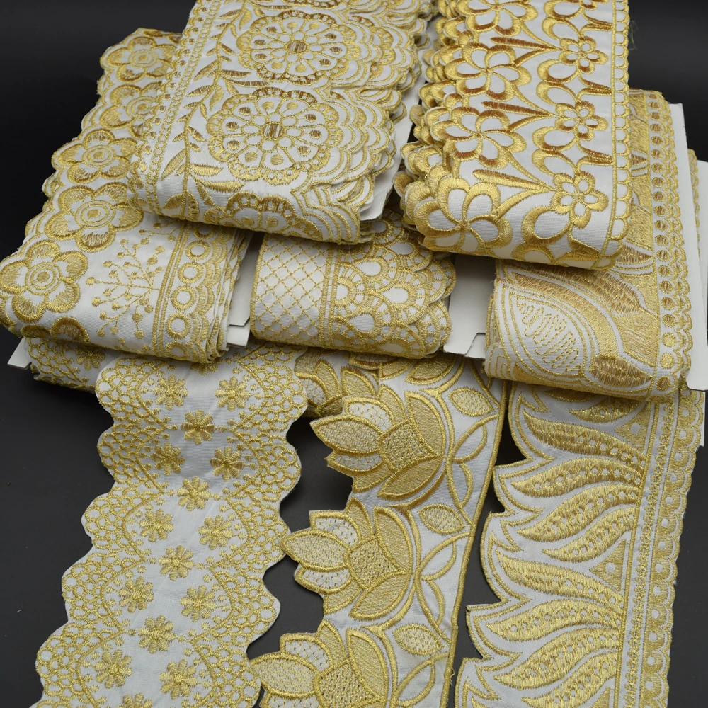 5Yards many types Velvet Black and white African Embroidery  lace trim fabric for Women Dress