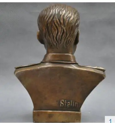 

H 15CM Elaborate Russian Leader Joseph Stalin Bust head statue decoration brass factory outlets sculpture Copper Brass crafts