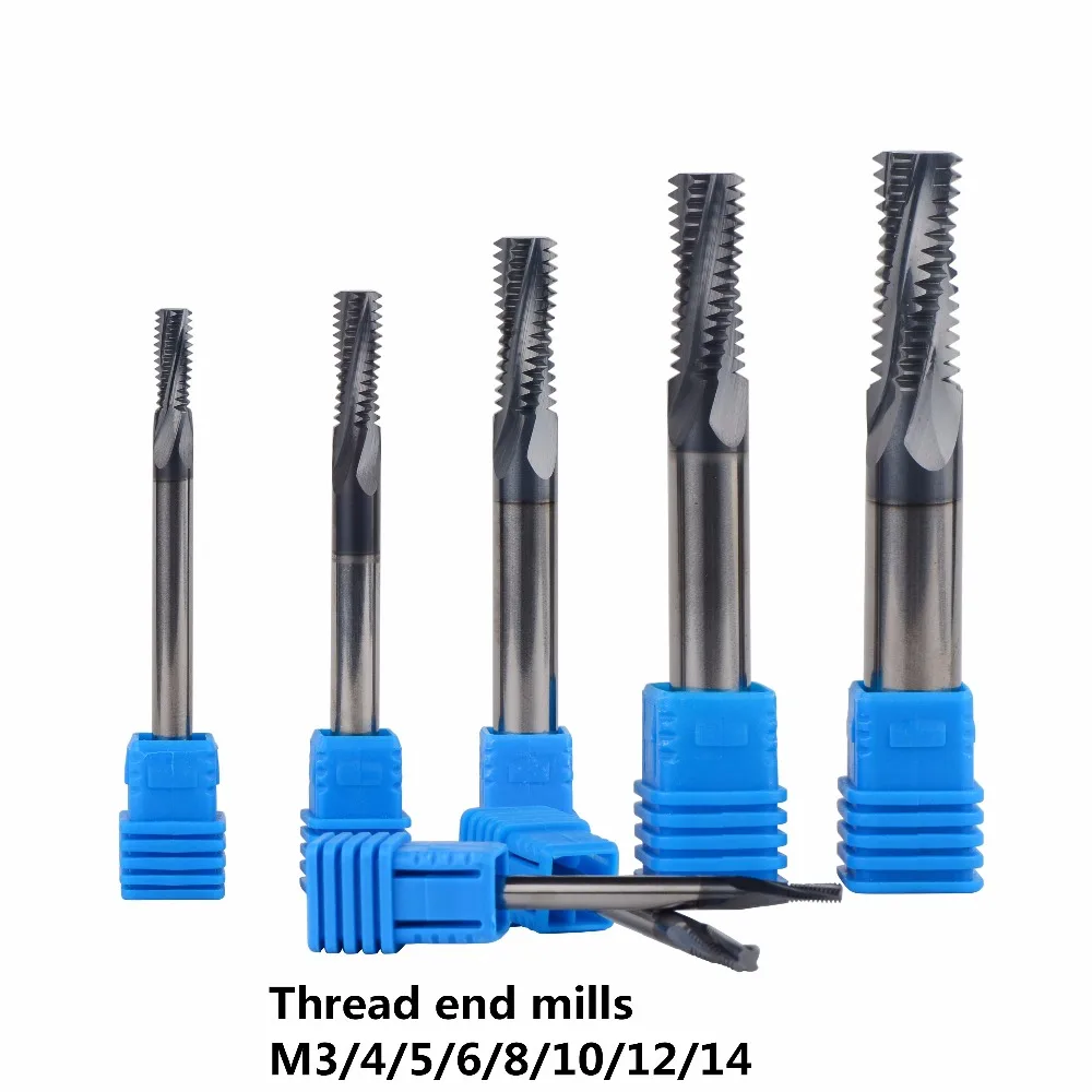 

Carbide thread end mills 4F-M3 M4 M5 M6 M8 M10 M12 M14 thread mills, thread milling cutter with TIALN coating