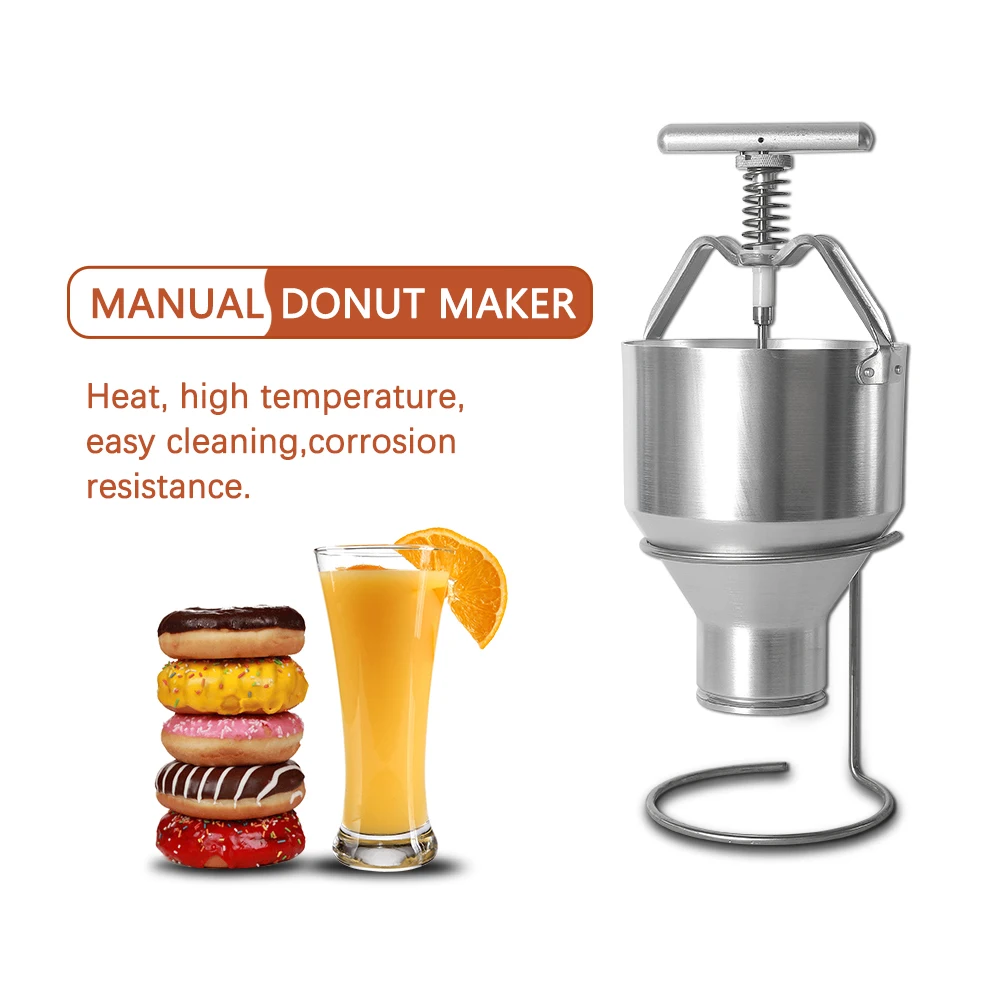 ITOP 2.5L Manual Donut Maker Stainless Steel Doughnut Batter Dispenser Hopper Dropper Donut Mould 6 Adjustable Thicknesses