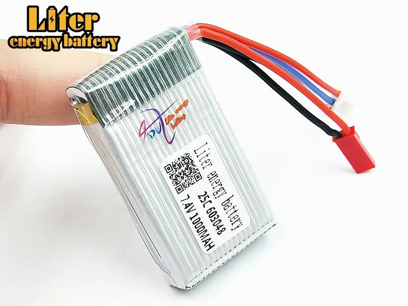 7.4V 1000mAH Lipo Battery For MJXRC X600 F46 X601H JXD391V aircraft 7.4 V 1000 mAH 2S Lipo battery 7.4 JST plug 603048 25C