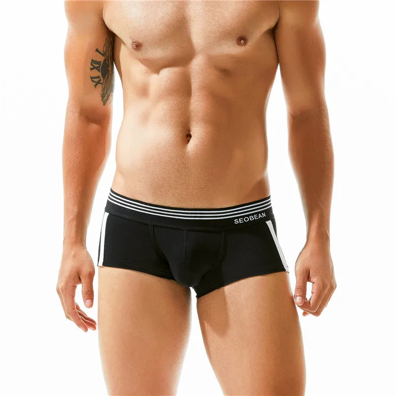 SEOBEAN Heren Ademend Katoen Boxershorts U-Convex Zakje Lage Taille Comfortabel Stretch Zacht Ondergoed voor Dagelijks Casual