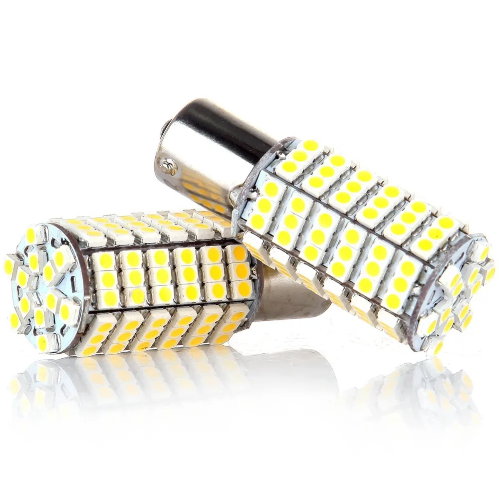 Комплект из 2 предметов высокого Мощность теплый белый 3000K 1156 BA15S светодиодный парковка DRL поворотов Обратный тормозной 120SMD светильник лампа